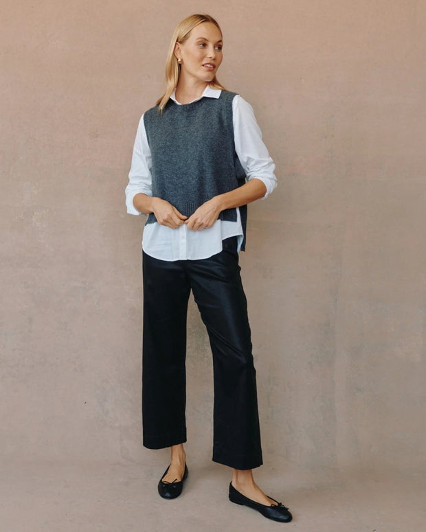 Bella Dahl Side Tie Vest -Charcoal
