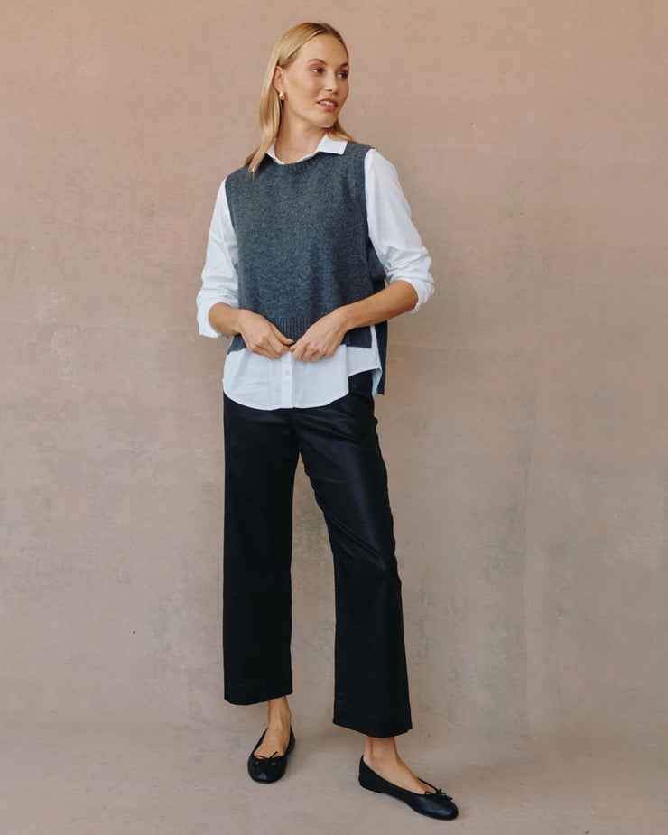 Bella Dahl Side Tie Vest -Charcoal