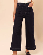 Spartina 449 Pritchard Wide Leg Pull On Jean Midnight Marina Rinse Wash SKU A10006128