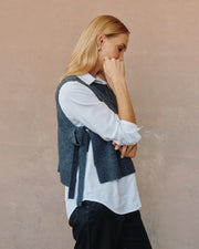Bella Dahl Side Tie Vest -Charcoal