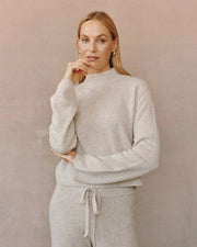 Bella Dahl Mock Neck Sweater- Ivory Oat