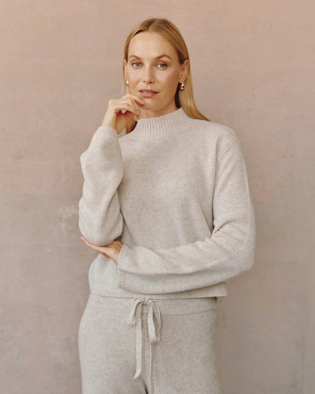 Bella Dahl Mock Neck Sweater- Ivory Oat