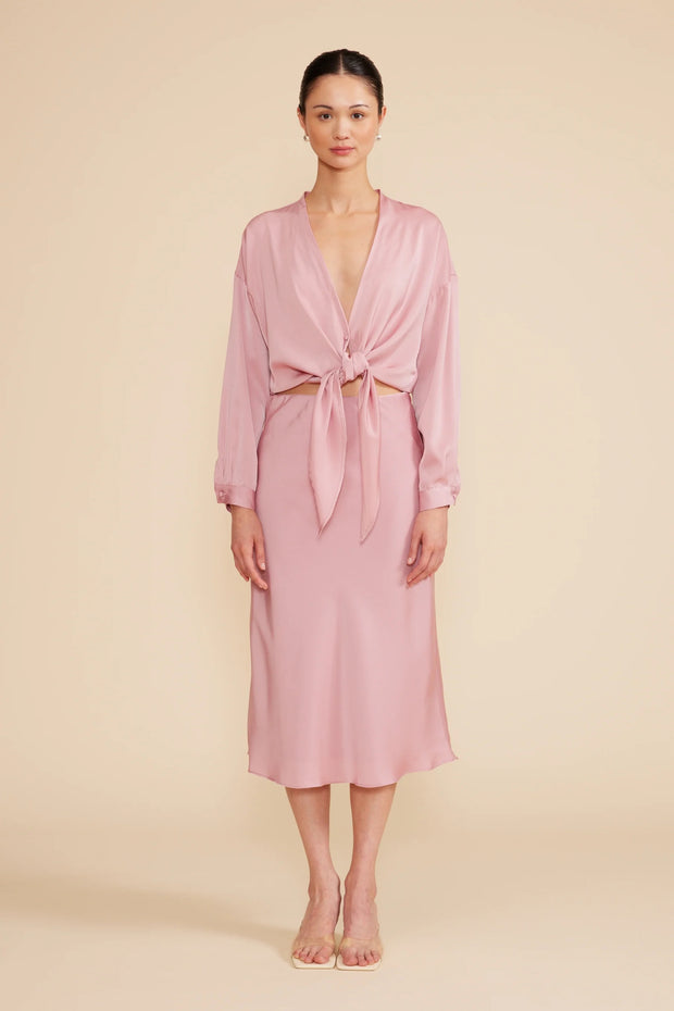 Lucy Paris Adonia Bias Skirt- Rose Pink T4915-5