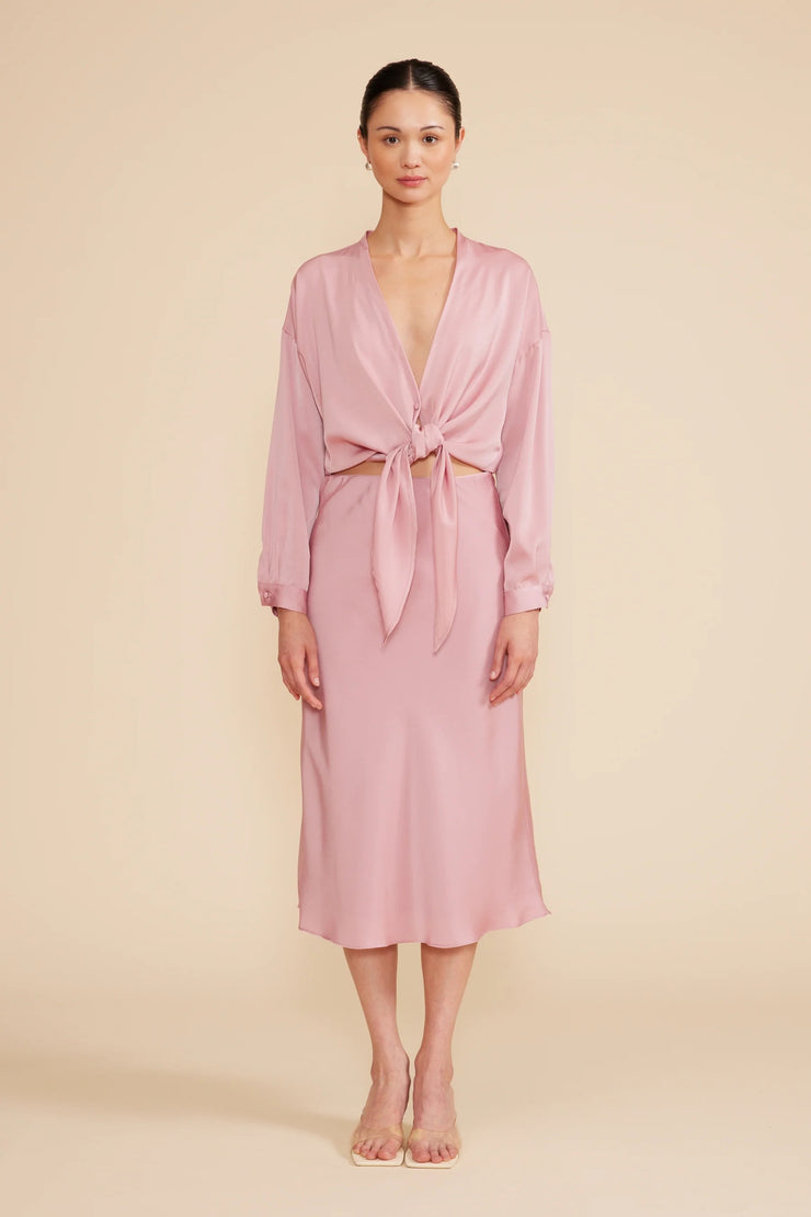 Lucy Paris Adonia Bias Skirt- Rose Pink T4915-5