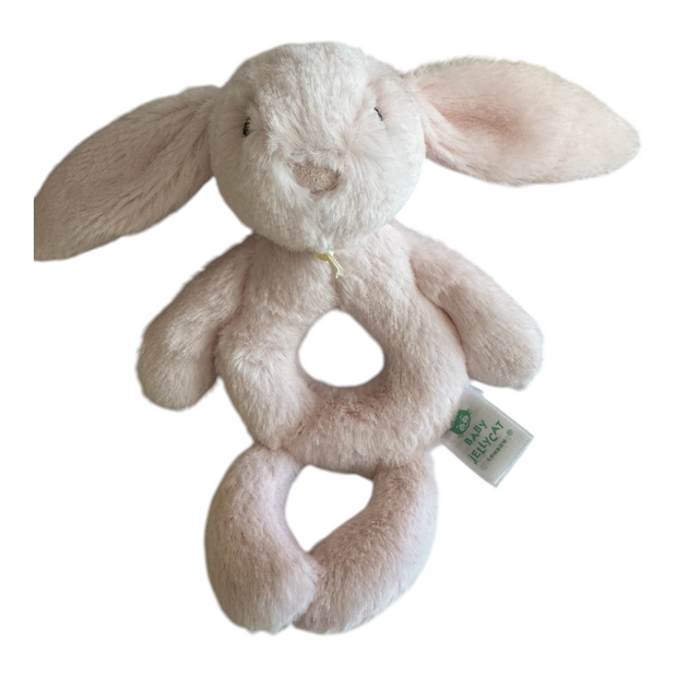 Jellycat Bashful Pink Bunny Ring Rattale