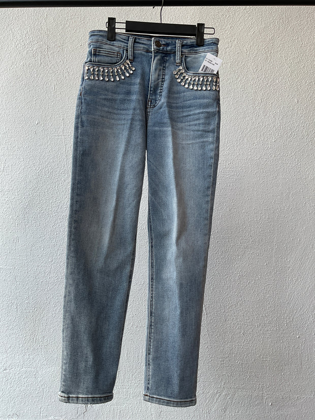 KUT High Rise Rachael Mom Fab Ab Bling Jean